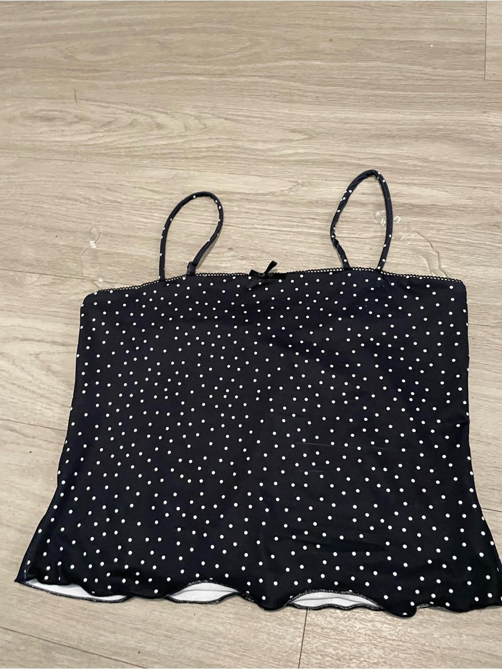 Madden Black Polka Dot Spaghetti Strap Tank
